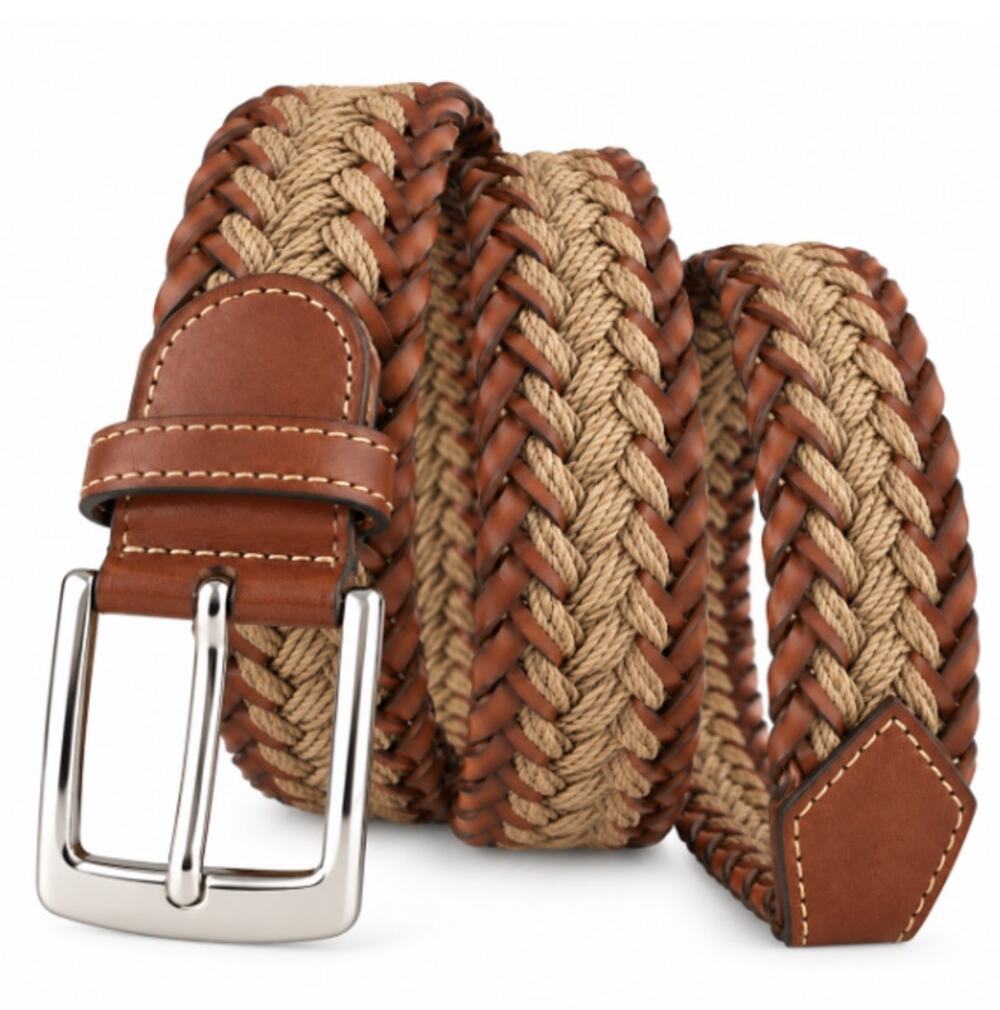 Hive & Colony Braided Rayon Belt Chestnut Eagle Size XL